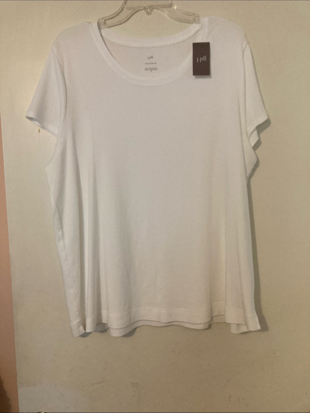 J. Jill 100% cotton white Tee 2x NWT